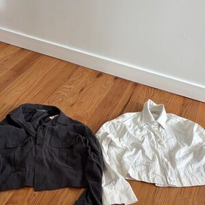 Bundling to over shirts white and grey